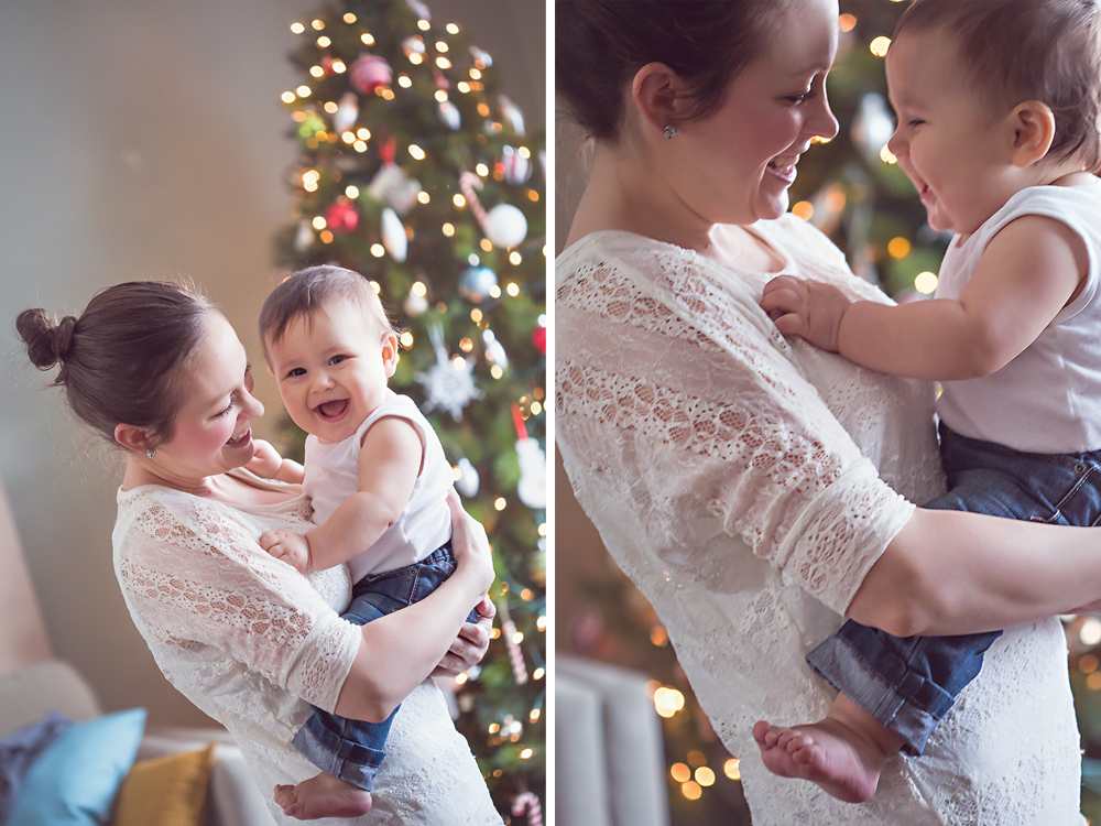 baby with christmas tree | Tonya Teran Photography, Rockvile, MD Baby Photographer