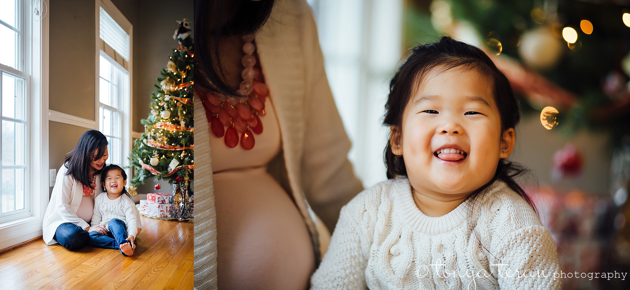 Lifestyle Family Christmas Maternity Photo Session | Tonya Teran Photography, Gaithersburg, MD Newborn, Baby, and Family Photographer