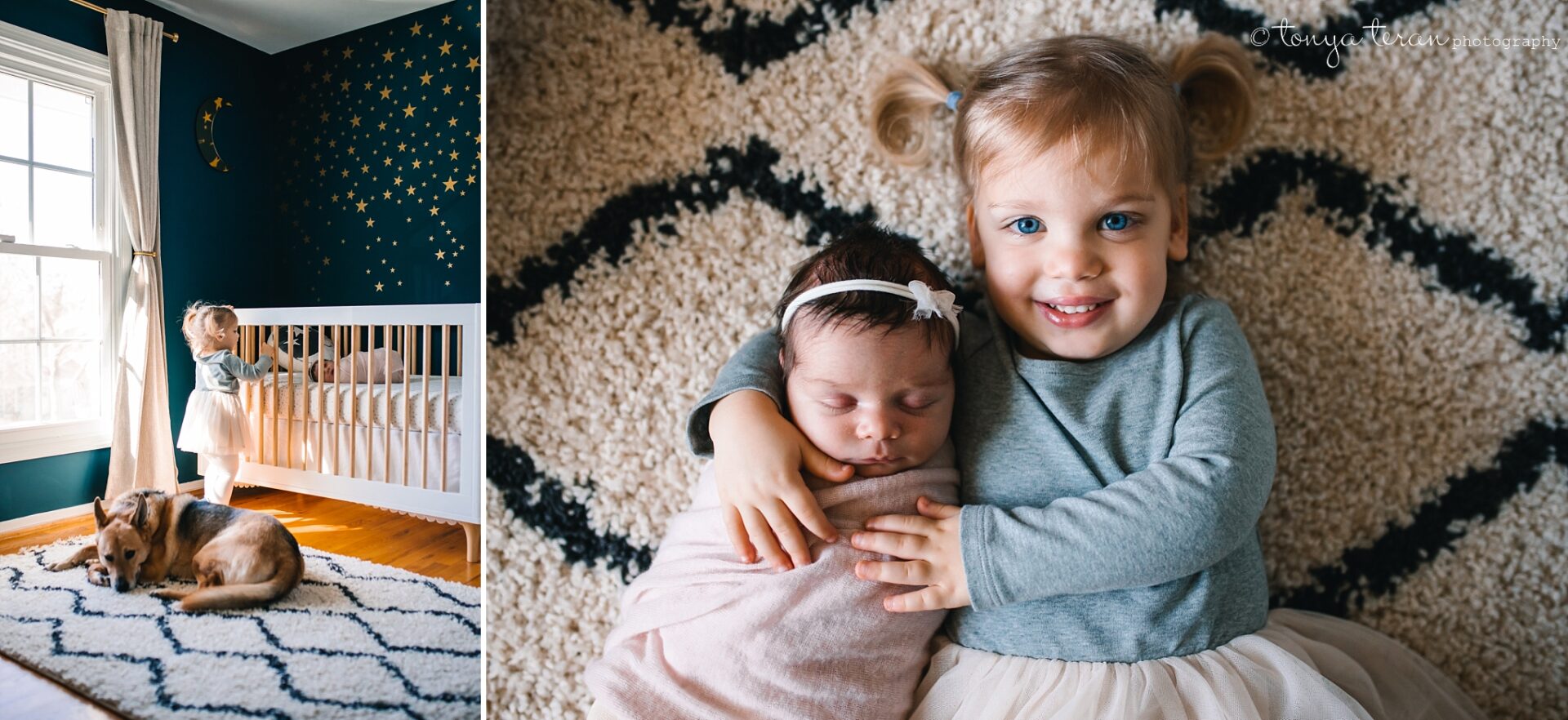 in-home lifestyle sibling photo dc newborn photographer